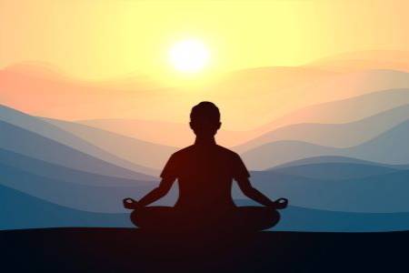 graphic of a person meditating