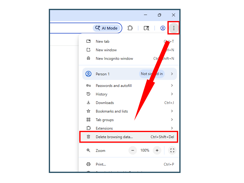 Chrome tools menu