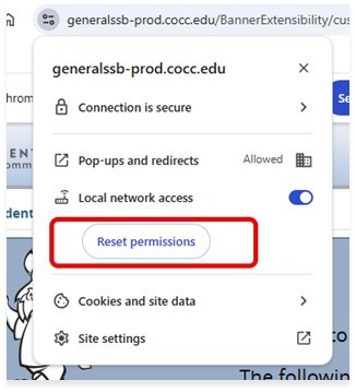 Reset Permissions Button
