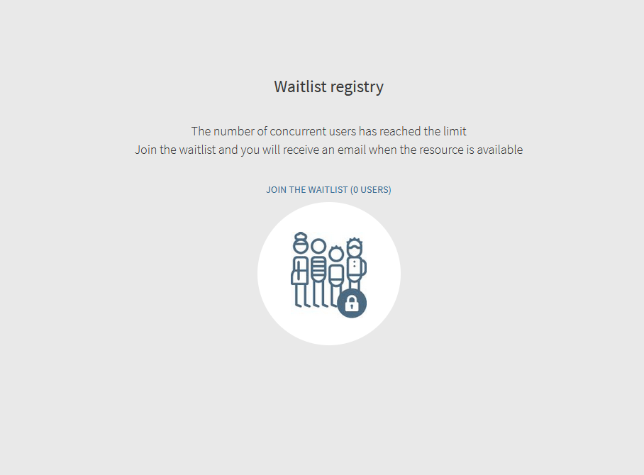 Waitlist registry shows link to click to add name to waitlist