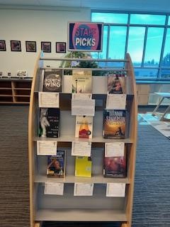 staff picks books on display
