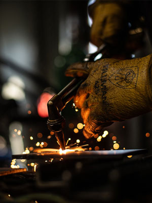 Close up of welding with sparks