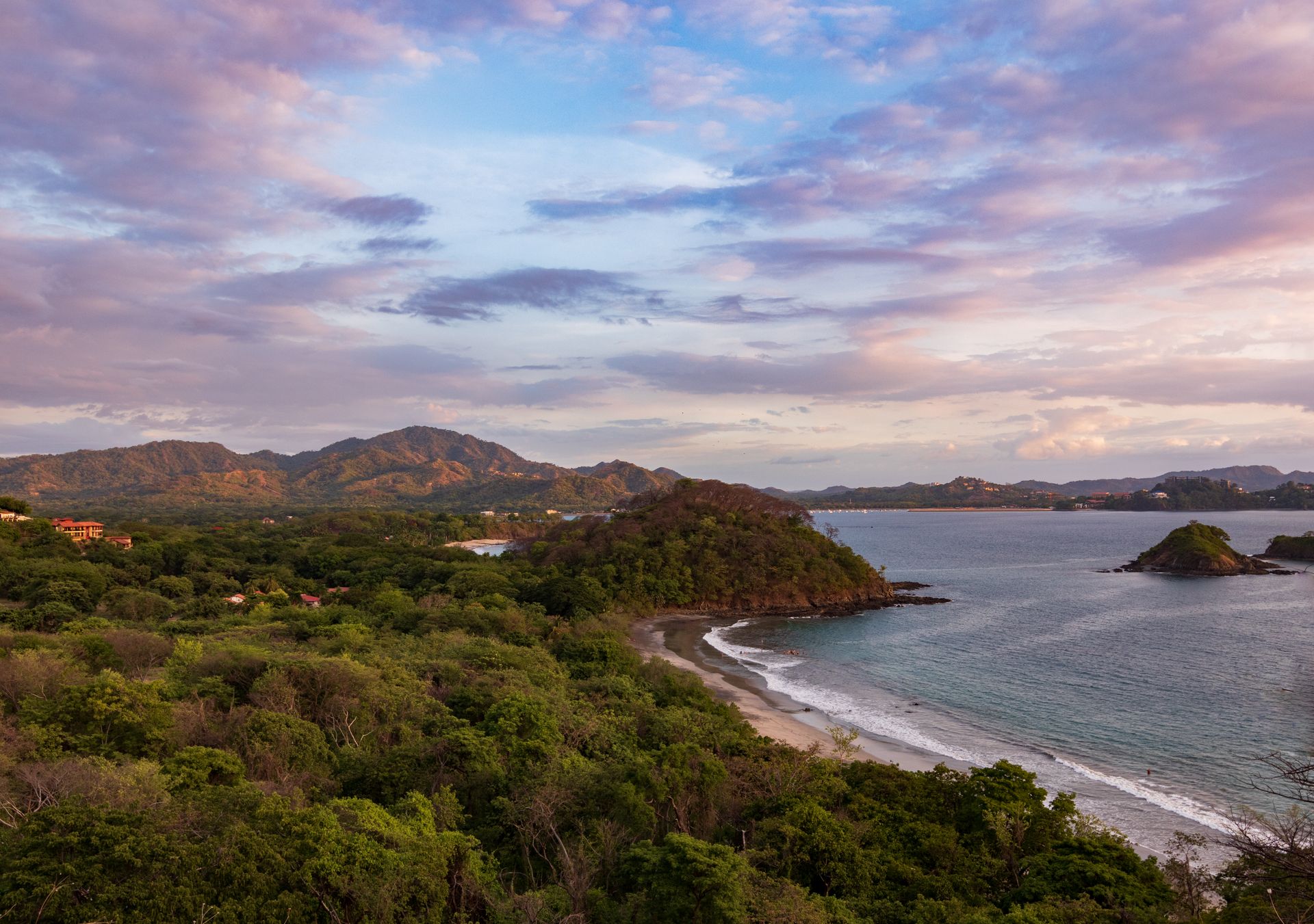Costa Rica beach at sunset